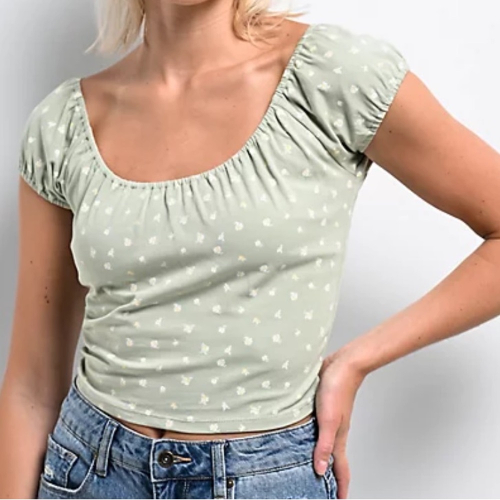 Zine Clothing Mint Floral Blouse